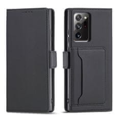 OEM Magnet Card Case elegantní knížkové pouzdro s venkovní kapsou na Samsung Galaxy S23 ULTRA 5G Black