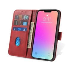 OEM Magnet Case elegantní knížkové pouzdro na iPhone 15 PLUS 6.7" Red