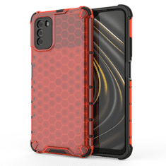 OEM Honeycomb pancéřové pouzdro se silikonovým rámem pro Xiaomi Poco M3 / Xiaomi Redmi 9T red