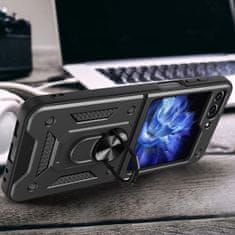 OEM Hybrid Armor Camshield obal s kovovým kroužkem na Samsung Galaxy Z Flip 5 Black