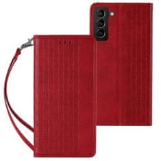 OEM Magnet Case elegantní knížkové pouzdro s poutkem na Samsung Galaxy S23 ULTRA 5G Red