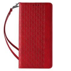 OEM Magnet Case elegantní knížkové pouzdro s poutkem na Samsung Galaxy S23 ULTRA 5G Red