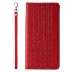 OEM Magnet Case elegantní knížkové pouzdro s poutkem na Samsung Galaxy S23 ULTRA 5G Red