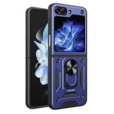 OEM Hybrid Armor Camshield obal s kovovým kroužkem na Samsung Galaxy Z Flip 5 Blue