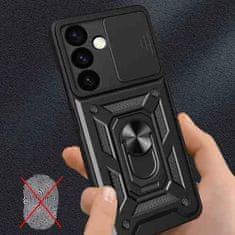 OEM Panceřový obal s kroužkem na Samsung Galaxy S24 5G Black Hybrid Armor Camshield