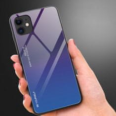 OEM Gradient Glass pouzdro 9H na zadní část na iPhone 12 Mini 5.4" green-purple