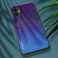 OEM Gradient Glass pouzdro 9H na zadní část na iPhone 12 Mini 5.4" green-purple