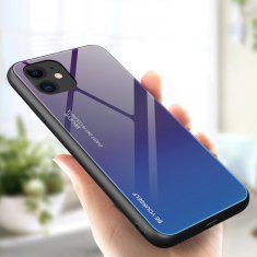 OEM Gradient Glass pouzdro 9H na zadní část na iPhone 12 Mini 5.4" green-purple