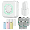 Přenosná Mini černobílá tiskárna, Tiskárna k mobilu MINIPRINT + 5x Role Termopapíru ROLLS + 6x Role barevného Termopapíru MULTIROLLS + 5x Role lepicího papíru STICKYROLLS | MINIORINTPACK