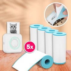 HOME & MARKER® Papír pro Mini tiskárnu MINIPRINT: 5x Role bílého Termopapíru ROLLS + 6x Role barevného a bílého Termopapíru MULTIROLLS + 5 x role lepicího papíru STICKYROLLS | ROLLPACK