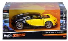 Maisto Bugatti Chiron, žluto-černá, Exotics, 1:24