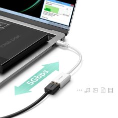 Ugreen US154 OTG adaptér USB 3.0 / USB-C F/M, bílý