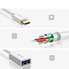 Ugreen US154 OTG adaptér USB 3.0 / USB-C F/M, bílý