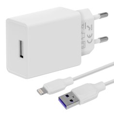 OEM Cestovní nabíječka USB 10W + USB / Lightning kabel 1m Obal:Me Bílá