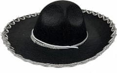 Korbi Meksické sombrero, černý klobouk, Halloweenová dekorace, 50 cm