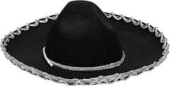 Korbi Meksické sombrero, černý klobouk, Halloweenová dekorace, 50 cm