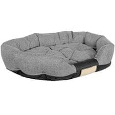 EDANTI Pelíšek Pro Psy Sofa, Gauč, 130X105 Cm, Prostor Pro Jméno, Podestýlka, Polštáře, Pohovka, Ohrádka, Oválný, Šedá