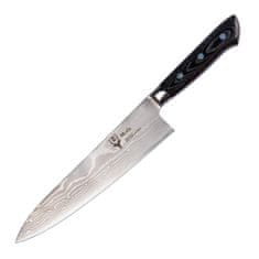 Muela GYUTO-21DAM.M japonský kuchyňský nůž 21 cm, damašek, černá, Micarta