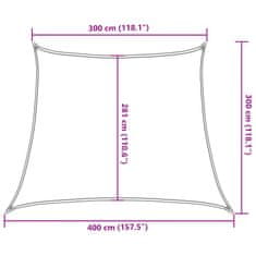 Vidaxl Stínící plachta 160 g/m² antracitová 3/4 x 3 m HDPE