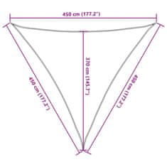 Vidaxl Stínící plachta 160 g/m² hnědá 4,5 x 4,5 x 4,5 m HDPE