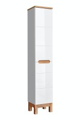 COMAD BALI WHITE 804 FSC vysoká skříňka s košem na prádlo 35cm - Comad