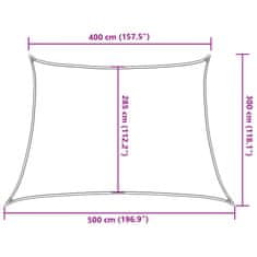 Vidaxl Stínící plachta 160 g/m² hnědá 4/5 x 3 m HDPE