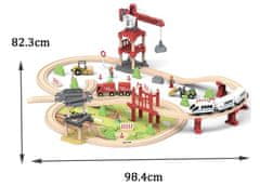 Derrson dřevěná vláčkodráha na stavbě s jeřábem 104 dílů