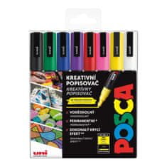 POSCA  akrylový popisovač PC-3M 8 ks - mix základních barev