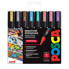 POSCA  akrylový popisovač PC-5M Sada metalických barev 8 ks