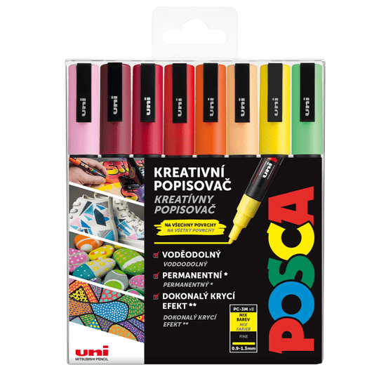 POSCA  akrylový popisovač PC-3M 8 ks - Summer