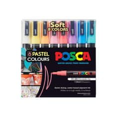 POSCA  akrylový popisovač PC-3M 8 ks - mix pastelových barev