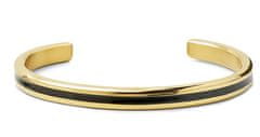 Rebel & Rose Pevný otevřený náramek z oceli Bangle Gold Black RR-MB010-G (Rozměr 19 cm - L)