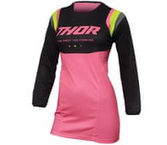 THOR Dámský motokrosový - enduro dres PULSE RACEWEAR REV CHARCOAL/FLUO PINK vel.M