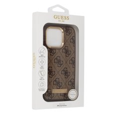 Guess Originální kryt GUESS 4G Logo Plate Magsafe GUHMP16LU4GPRW for Apple iPhone 16 Pro , barva hnědá