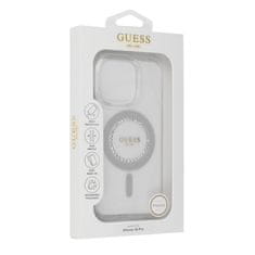 Guess Originální zadní kryt IML Rhinestones Magsafe GUHMP16XPFTDTEH pro iPhone 16 Pro Max white