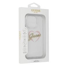 Guess Originální zadní kryt IML Heart GUHCP16XHCHGSPT pro iPhone 16 Pro Max transparentní