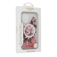 Guess Originální zadní kryt Liquid Glitter Flower Magsafe GUHMP16SLFMWTP pro iPhone 16 pink