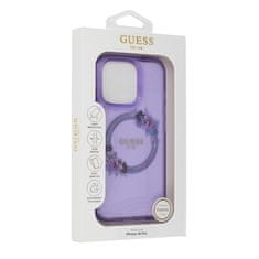 Guess Originální zadní kryt IML Flowers Wreath Magsafe GUHMP16LHFWFCU pro iPhone 16 Pro purple