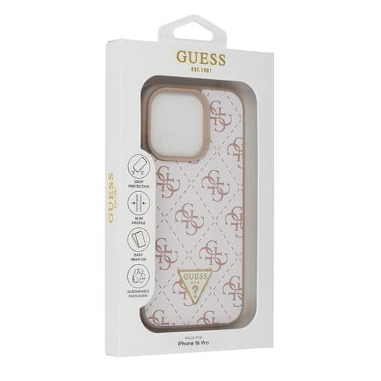 Guess Originální zadní kryt New 4G Triangle GUHCP16LPG4GPH pro iPhone 16 Pro white