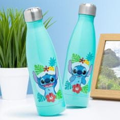 CurePink Nerezová láhev na pití Disney|Lilo & Stitch: Dovolenková nálada (objem 460 ml)