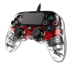 Nacon Nacon Wired Compact Controller - průhledná červená (PS4)