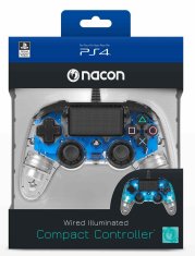 Nacon Nacon Wired Compact Controller - průhledná modrá (PS4)