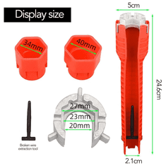 Netscroll Všestranný vodovodní klíč, ideální pro montáž a opravy kohoutků, s jednoduchým přístupem k těžko dostupným místům, speciální adaptér pro stabilní uchycení, vyrobeno z odolného plastu, PlumbStar