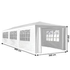 KONDELA Zahradní stan Tekno New Typ 3 300x900 cm - bílá