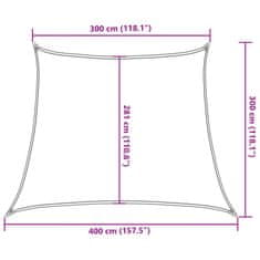 Vidaxl Stínící plachta 160 g/m² krémová 3/4 x 3 m HDPE