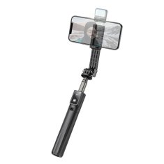 Selfie tyč Tripod Hoco (K15), BT 4.0, 1/4 šroubové rozhraní, dálkový ovladač Bluetooth, lehký, 80 cm – černý