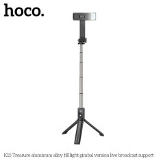 Hoco Selfie tyč Tripod Hoco (K15), BT 4.0, 1/4 šroubové rozhraní, dálkový ovladač Bluetooth, lehký, 80 cm – černý