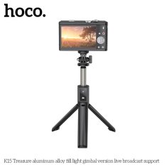 Hoco Selfie tyč Tripod Hoco (K15), BT 4.0, 1/4 šroubové rozhraní, dálkový ovladač Bluetooth, lehký, 80 cm – černý