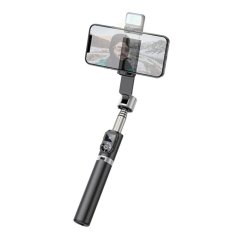 Hoco Selfie tyč Tripod Hoco (K16), BT 4.0, s bezdrátovým Bluetooth dálkovým ovladačem a světlem, 80 cm – Černá