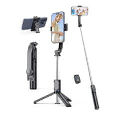 Techsuit Selfie tyč Tripod Techsuit (C01) - se skládacím stabilním stativem a dálkovým ovládáním Bluetooth, 106 cm - černá